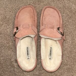 Birkenstock Blush Suede Slip-On Shoes